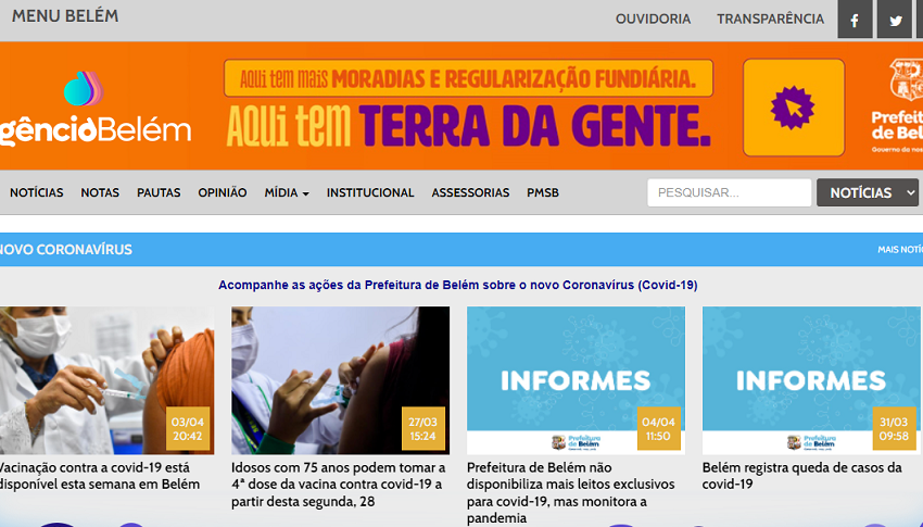  Prefeitura de Belém privilegia site apócrifo ao invés de sua comunicação oficial pela Comus